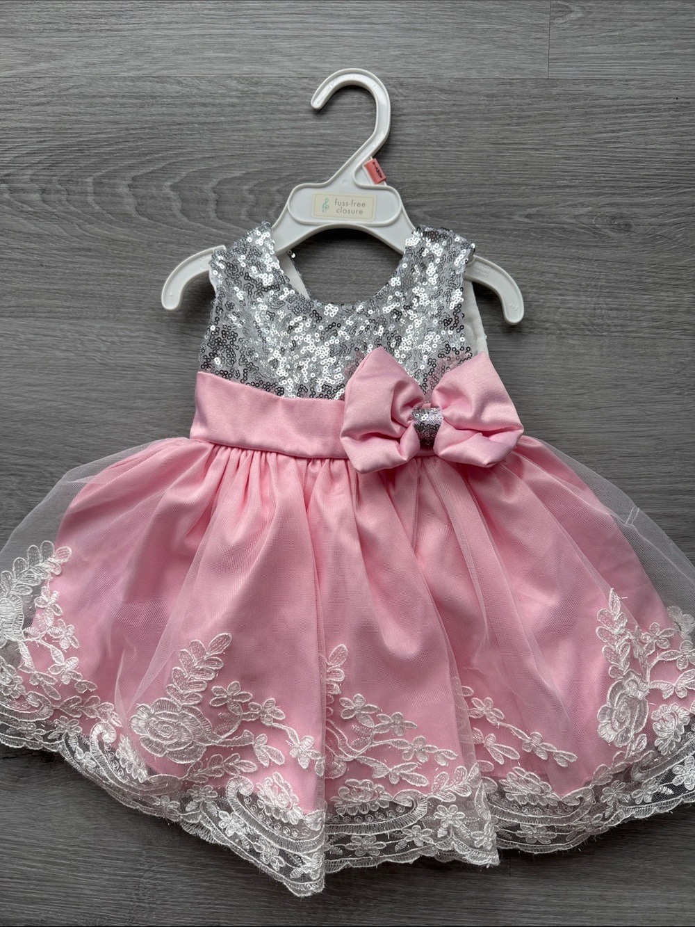 Sparkle Sequin & Pink Bow Party Dress for Girls